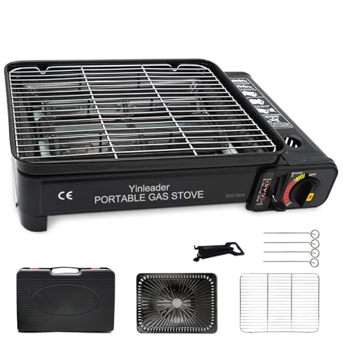 Tragbarer Gasgrill Camping Grill Set mit...