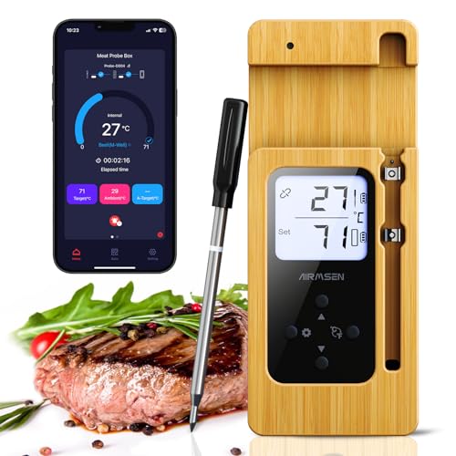 AIRMSEN Fleischthermometer Kabelloses mit...