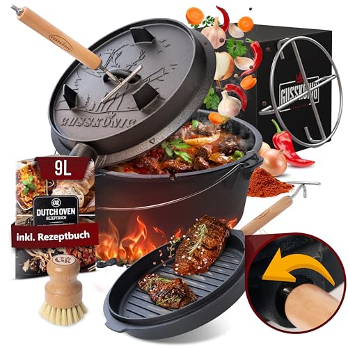 GUSSKÖNIG Dutch Oven Set - Eingebrannter...
